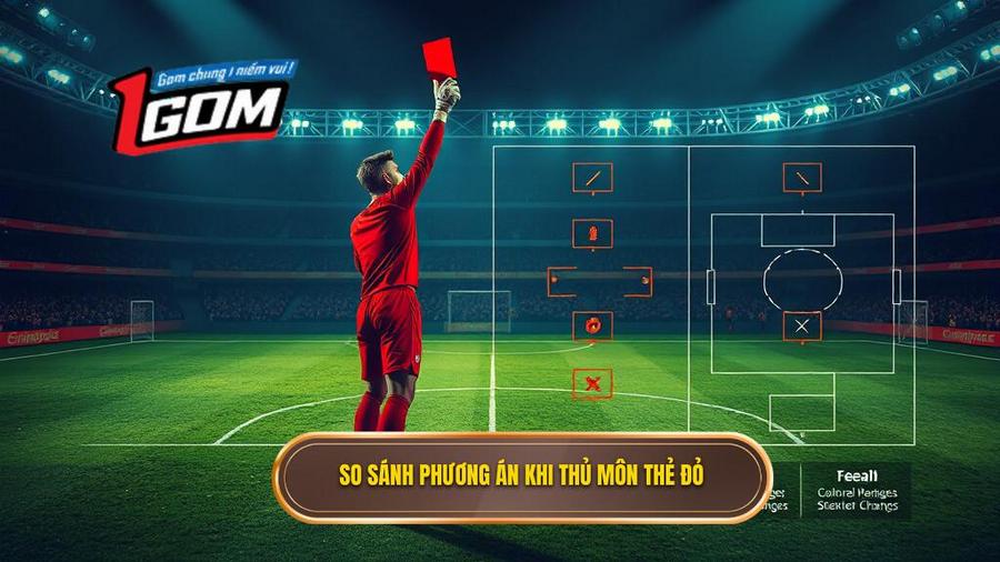 Bảng so sánh các phương án giải quyết khi thủ môn nhận thẻ đỏ